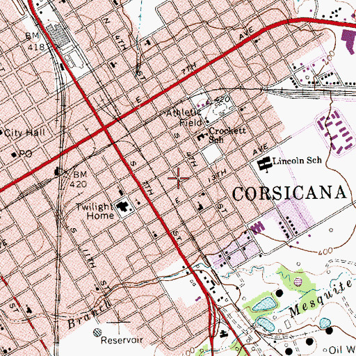 Topographic Map of Griffin Chapel Church of God in Christ, TX