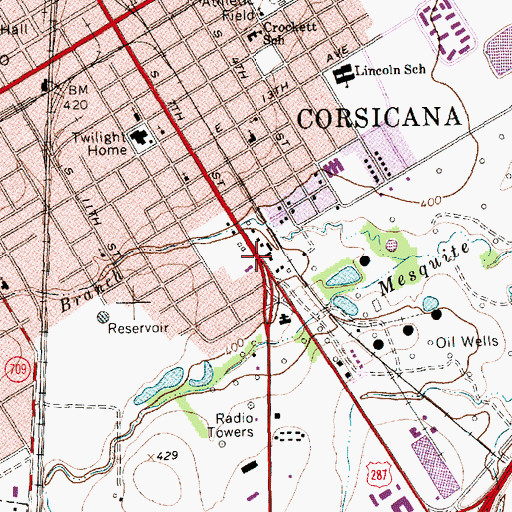 Topographic Map of Johnson Memorial Church of God in Christ, TX