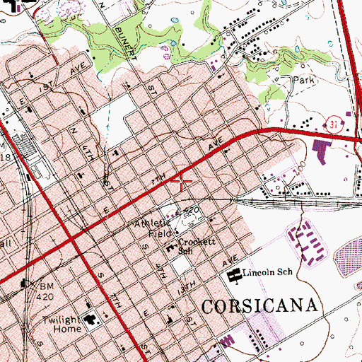 Topographic Map of Open Door Church of God in Christ, TX