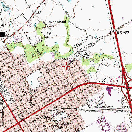 Topographic Map of Taylor Memorial Church of God in Christ, TX
