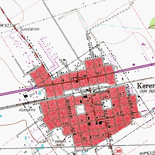 Topographic Map of First Methodist Church, TX