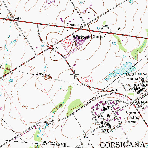 Topographic Map of Pleasant Grove United Methodist Church, TX