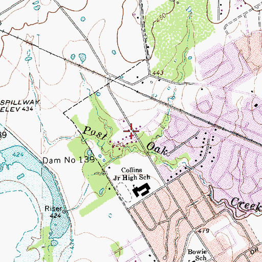 Topographic Map of United Methodist Church Saint Luke, TX