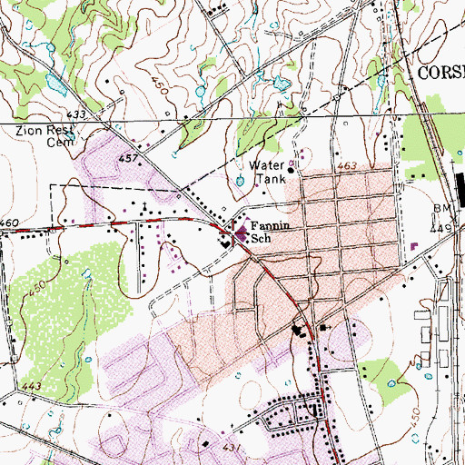 Topographic Map of Wesley United Methodist Church, TX
