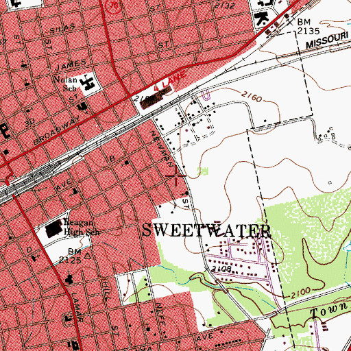 Topographic Map of Lighthouse Assembly of God Church, TX