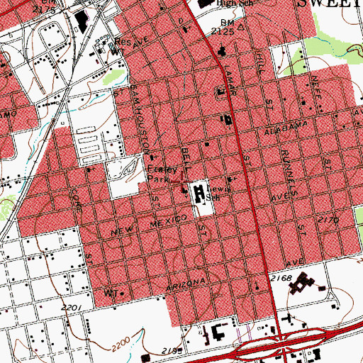 Topographic Map of Bautista Primera Iglesia Church, TX