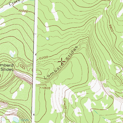 Topographic Map of Lombard Slides, CO