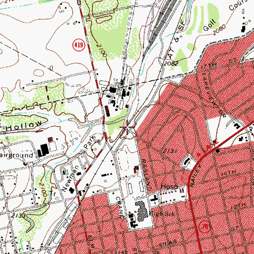 Topographic Map of Trinity Baptist Church, TX