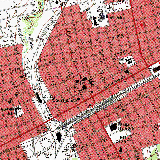 Topographic Map of Church of Christ, TX