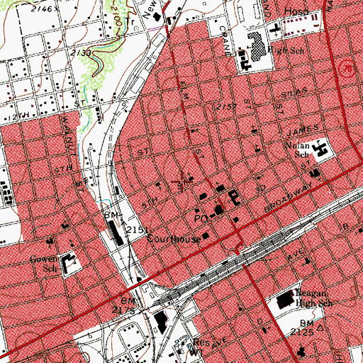 Topographic Map of Saint Stephens Episcopal Church, TX