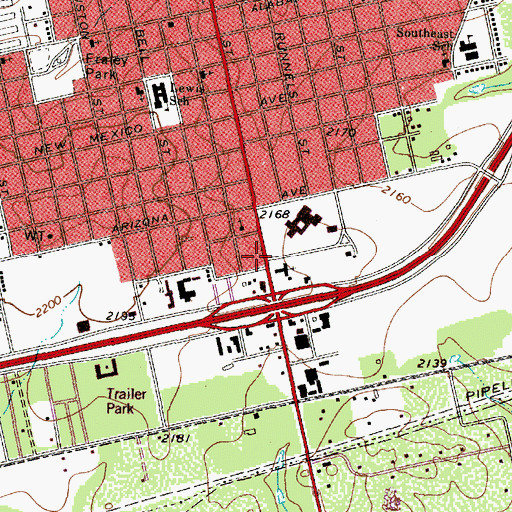 Topographic Map of Highland Heights United Methodist Church, TX