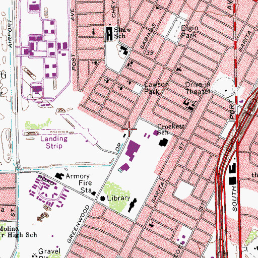 Topographic Map of Saint Mark African Methodist Episcopal Church, TX