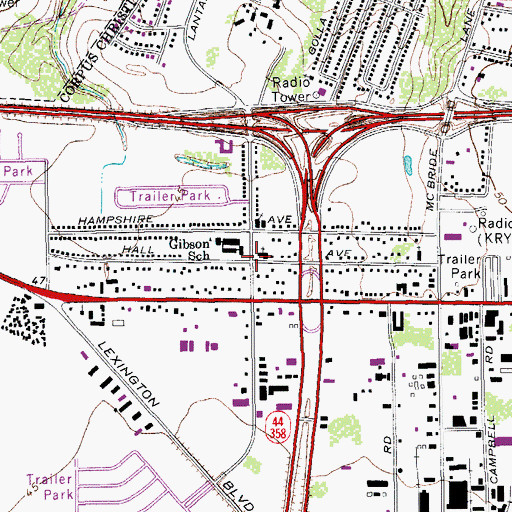 Topographic Map of Glad Tidings Assembly of God Church, TX