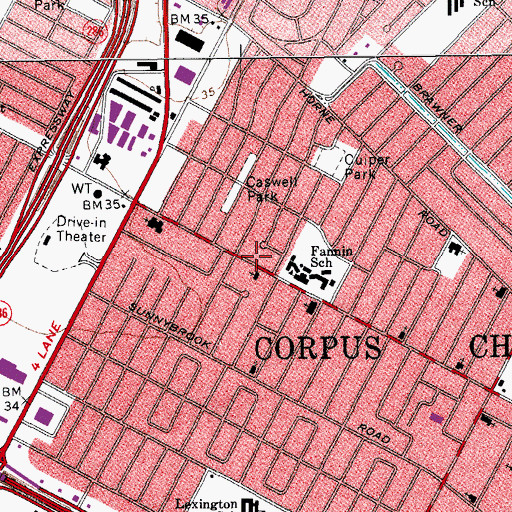 Topographic Map of Templo Elim Assemblies of God Church, TX