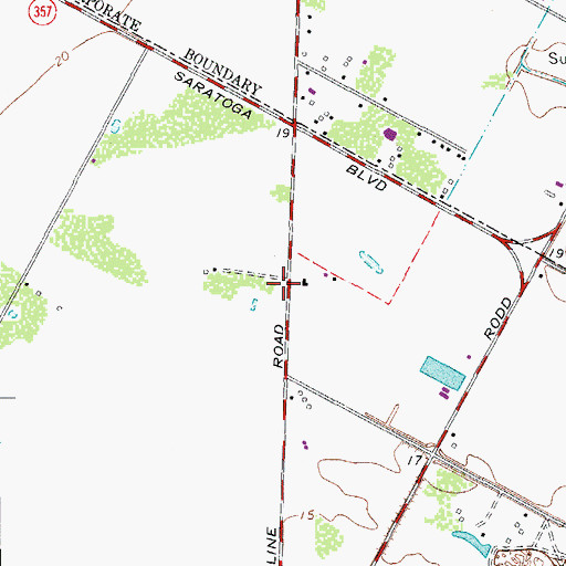 Topographic Map of Brighton Park Baptist Church, TX