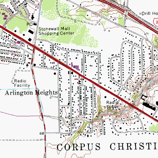 Topographic Map of Bring Your Bible Baptist Church, TX