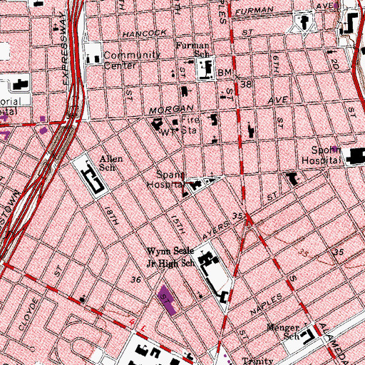 Topographic Map of Brownlee Baptist Church, TX