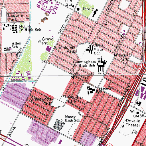 Topographic Map of Calvario Baptist Church, TX