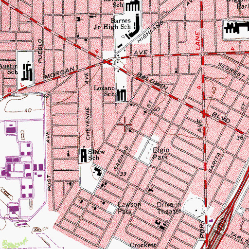 Topographic Map of Calvary First Baptist Church, TX