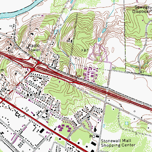 Topographic Map of Liberty Baptist Church, TX