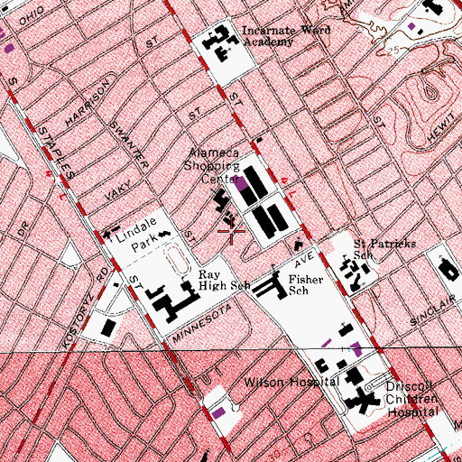 Topographic Map of Lindale Baptist Church, TX