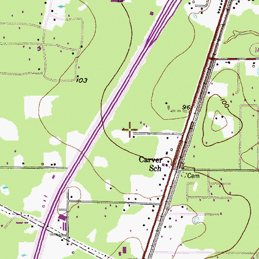 Topographic Map of Grace Lutheran Church, TX