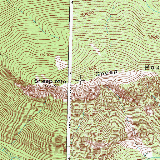 Topographic Map of Sheep Mountain, CO