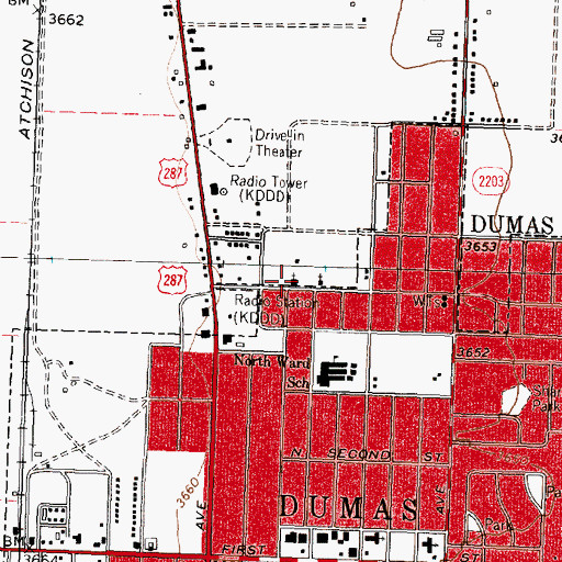 Topographic Map of Bethel Assembly of God Church, TX