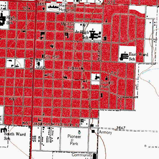 Topographic Map of First Baptist Church Hispana Mission, TX