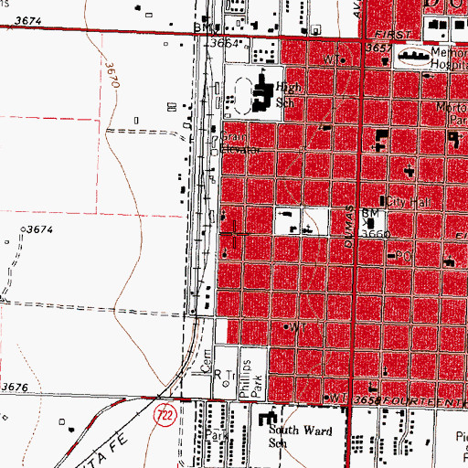 Topographic Map of Primera Iglesia Bautista Church, TX