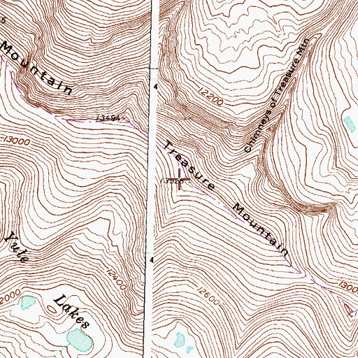 Topographic Map of Treasure Mountain, CO