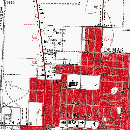 Topographic Map of Church of Christ, TX