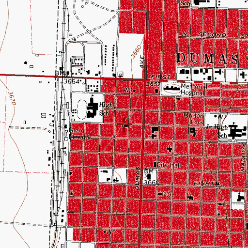 Topographic Map of Church of the Nazarene, TX
