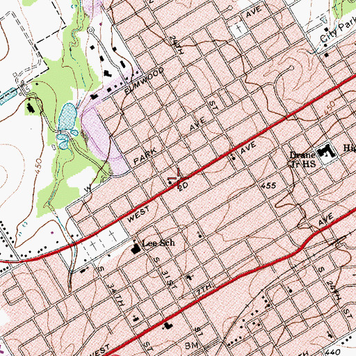 Topographic Map of Harmony Missionary Baptist Church, TX