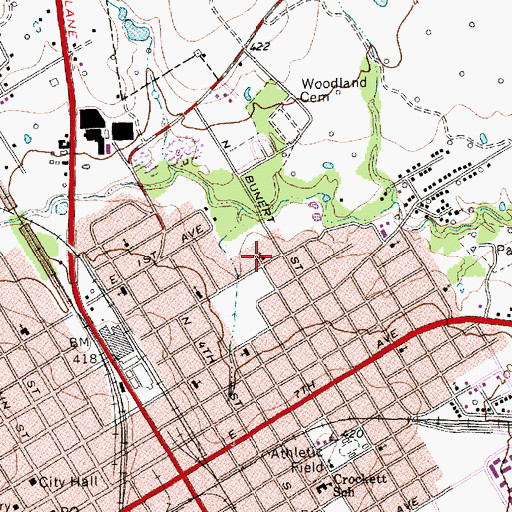 Topographic Map of Love Chapel Baptist Church, TX