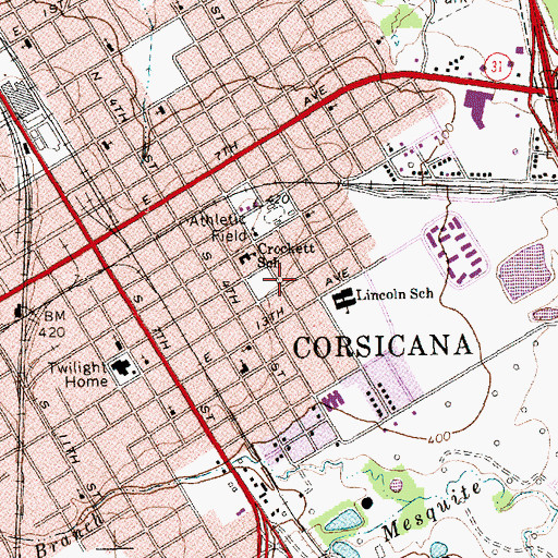Topographic Map of Morning Star Baptist Church, TX
