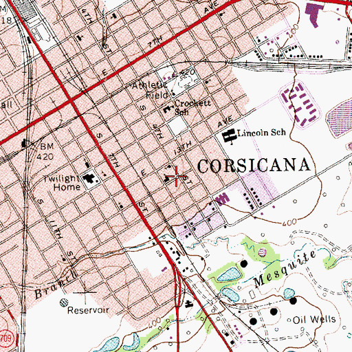 Topographic Map of Pilgrim Rest Primitive Baptist Church, TX