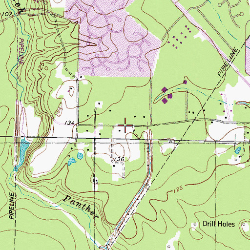 Topographic Map of Timber Lakes Baptist Church, TX