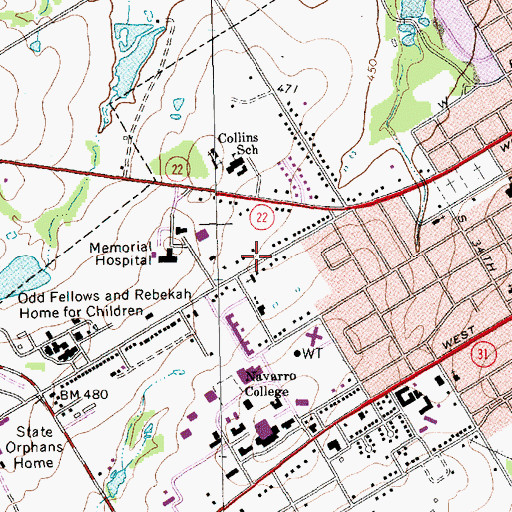 Topographic Map of Second Avenue Baptist Church, TX