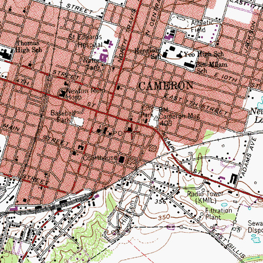 Topographic Map of Church of Christ, TX
