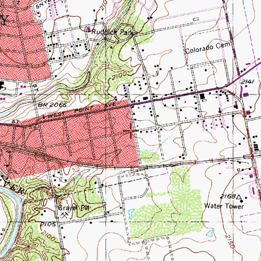 Topographic Map of Mount Zion Baptist Church, TX