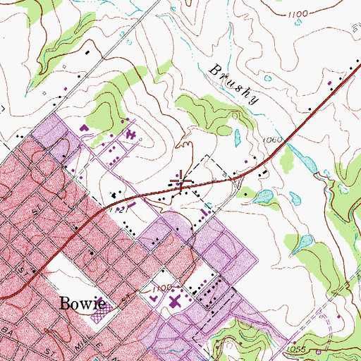 Topographic Map of Bible Baptist Church, TX
