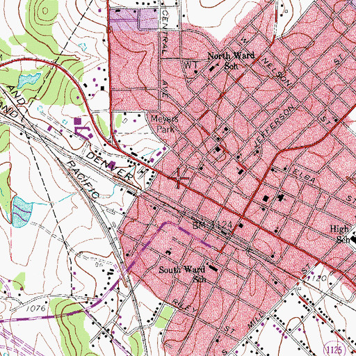 Topographic Map of Central Baptist Church, TX