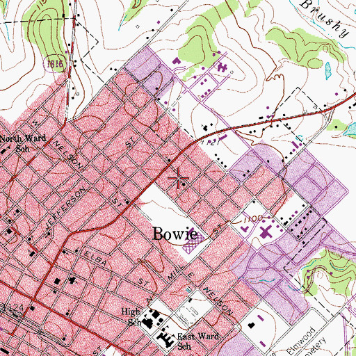 Topographic Map of Union Hill Missionary Baptist Church, TX