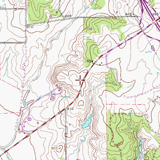 Topographic Map of Victory Baptist Church, TX