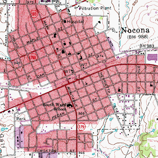 Topographic Map of Saint Josephs Catholic Church, TX