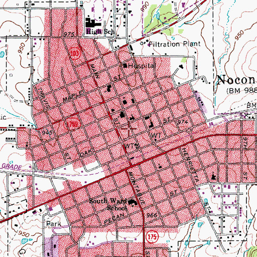 Topographic Map of Church of Christ, TX