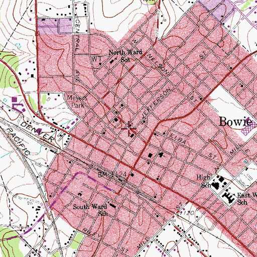 Topographic Map of Seventh Day Adventist Church, TX