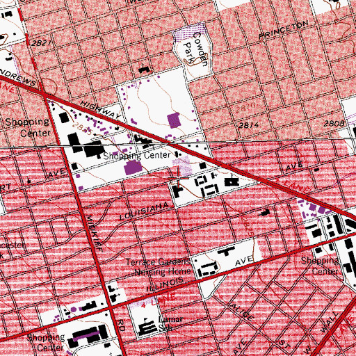 Topographic Map of United Methodist Church Saint Lukes, TX