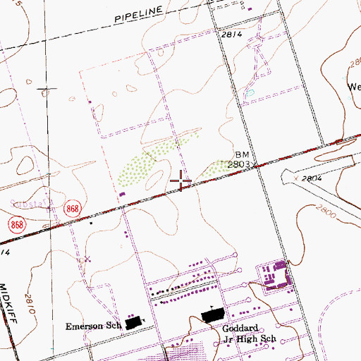 Topographic Map of First Reformed Presbyterian Church, TX